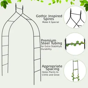 Costway Garden Arch Metal Frame Decoration Trellis Stand Vines Climbing Plants Archway