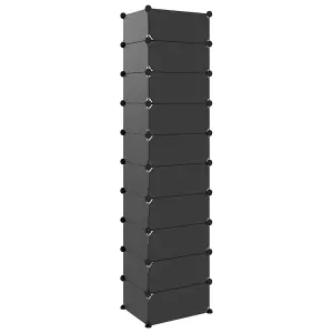 Berkfield Shoe Rack Black 44x32x174 cm PP