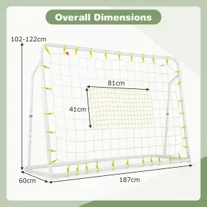 Costway 2-in-1 Kids Football Rebounder & Goal Angle-Adjustable Football Training Net