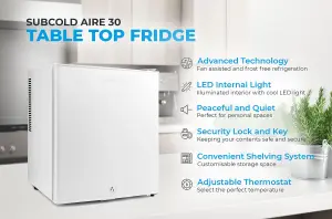 Subcold Aire30 LED Mini Fridge White