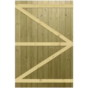 Premier Garden Supplies Pedestrian Gate 180cm (6ft) High x 120cm Wide Tongue & Groove Flat Top Semi-Braced Single Swing Gate