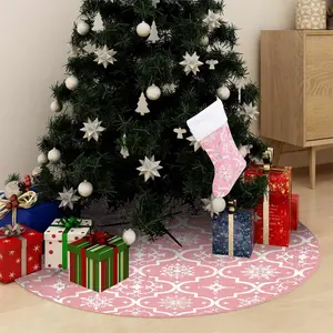 Kimber Luxury Christmas Tree Skirt with Sock Pink / 122 cm