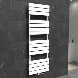 Nes Home 1600 x 500 mm Central Connection Designer Towel Radiator White Single Flat Tube