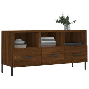 Berkfield TV Cabinet Brown Oak 102x36x50 cm Engineered Wood