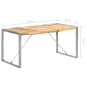 Cheyenne Dining Table Solid Wood Natural / Grey / H75 x L160 x W80cm