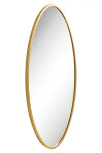 MirrorOutlet The Ovale Gold Metal Framed Oval Garden Wall Mirror 180cm x 100cm