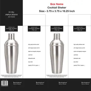 Buckingham Stainless Steel Cocktail Shaker 750 ml , matt finish