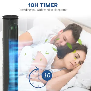 HOMCOM 30 Inch LED Tower Fan 70 degree Oscillation 3 Speed 3 Mode Remote Controller