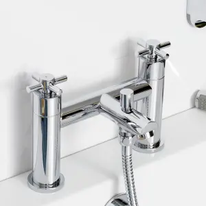 Bristan Nurture Polished Chrome effect Rim-mounted 2 Tap Hole Shower mixer Tap