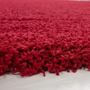 Abaseen 120x170 cm Red Shaggy Rug - Soft Touch Thick Pile Modern Rugs - Washable Area Rugs for Home and Office