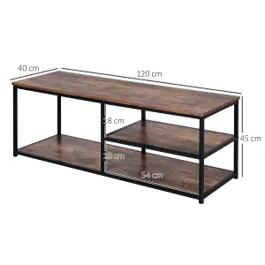 HOMCOM Industrial TV Stand Cabinet w/ Storage&2 Shelves Metal Frame Living Room