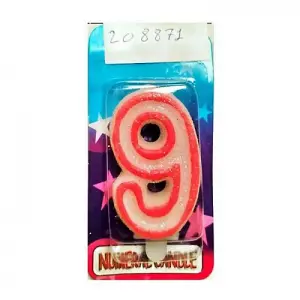 Deluxe Number 9th Birthday Candle Orange (One Size)