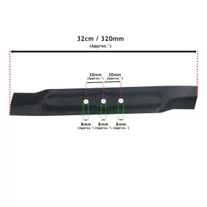 SPARES2GO Rotary Metal Blade compatible with Qualcast Easi Trak 32 320 Lawnmower (32cm)