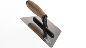 Toolty Trapezoidal Trowel with Cork Handle on Polyamide Foot 240mm Stainless Steel for Finishing Plastering Smoothing DIY