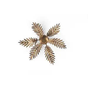 Luminosa Felce 3 Light Feather Multi Arm Semi Flush Ceiling Lamp, Bronze