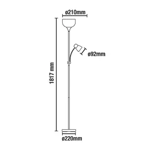 Luminosa Nimbus LED Floor Lamp 18W + 5W