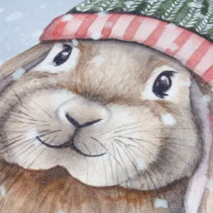 Evans Lichfield Winter Rabbit Printed Feather Rich Cushion