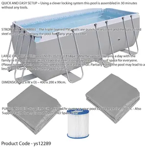 4x2m Premium Garden Pool with Pump & Accessories for Kids