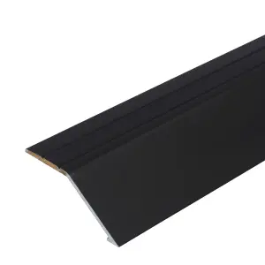 A47 41mm Anodised Aluminium Self Adhesive Door Threshold Ramp Profile - Black, 0.9m