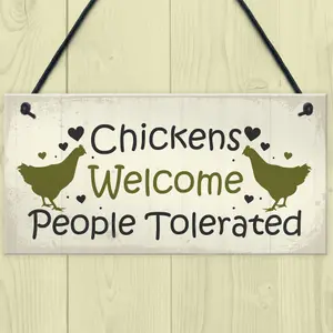 Red Ocean Funny Chicken Sign Hanging Sign Pet Sign Chicken Accessories Garden Plaque Friend Gift