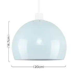 ValueLights Arco Blue Ceiling Pendant Shade and B22 GLS LED 10W Warm White 3000K Bulb