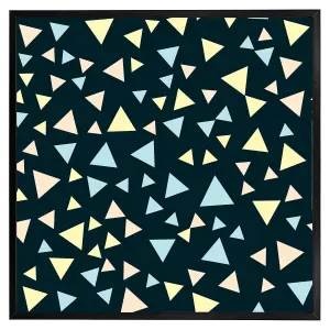 Yellow & blue triangles (Picutre Frame) / 24x24" / Black