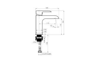 Hommix Rubineta Ultra-18-N Black Basin Tap