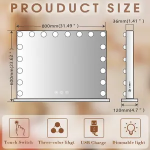 Rectangle LED Metal Mirror