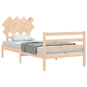 Berkfield Bed Frame with Headboard 90x200 cm Solid Wood