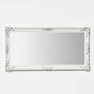 White Oversize Retro Rectangular Full Length Mirror