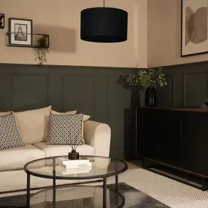 ValueLights Reni Black Velvet Large Ceiling Pendant Lamp Shade