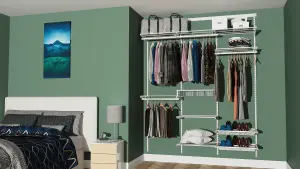 Open Wardrobe System with Shoe Storage and Extra Shelves 185cm (W) Pull Out Shoe Rack