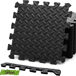 Interlocking Jigsaw Floor EVA Foam Mats Playground Gym Yoga Exercise Play Mat from  (4 Mats - 16 SQ FT)