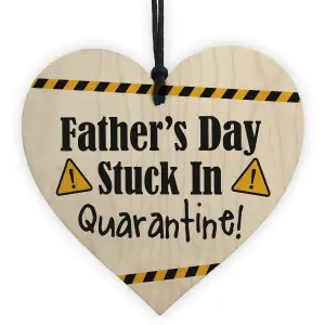 Funny Fathers Day Gift Lockdown Quarantine Gift Wood Heart Gift For Dad Joke Gift For Him