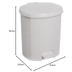 Keeeper Pedal Waste Bin 21 Litre Nordic White