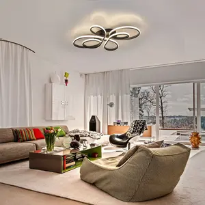 LED Ceiling Light Modern Dimmable in Butterfly-shaped Design 66 cm Black