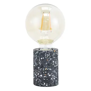 Modern Black Mosaic Concrete Table Lamp for Vintage Industrial Style Light Bulbs