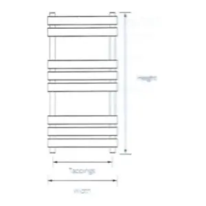 1200mm (H) x 500mm (W) - Vertical Bathroom Towel Radiator (Kensington)- (1.2m x 0.5m)