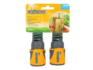 Hozelock 2050 Hose End Connector Plus For 12.5-15Mm (1/2-5/8In) Hose Twin Pack