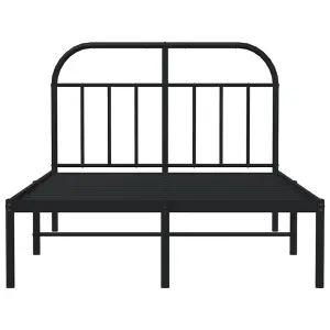 Berkfield Metal Bed Frame with Headboard Black 120x200 cm