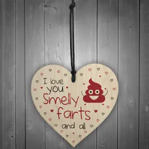 Novelty Joke Rude Anniversary Valentines Day Gift For Him Her Wood Heart Humour Gift