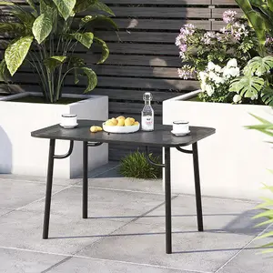 120cm W Rectangular Outdoor Metal Garden Table with Rust Resistant Coating