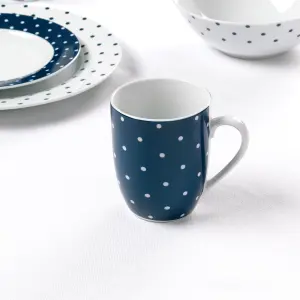 24pc Blue &  White Spot Dinner Set