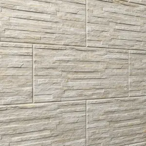 Shaded slate Beige Matt Split Face Porcelain Indoor Wall Tile, Pack of 6, (L)300mm (W)600mm