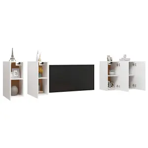 Berkfield TV Cabinets 4 pcs White 30.5x30x60 cm Engineered Wood