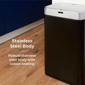 Steel Motion Sensor Rubbish Bin - 75L Black