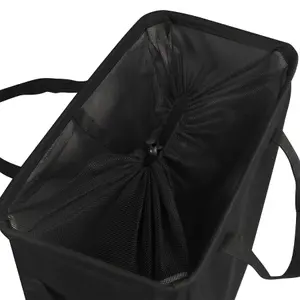 45L Slim Laundry Basket with Handles Black