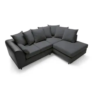 Dylan Corner Sofa Right Facing in Black