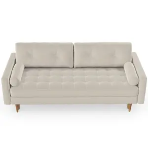 Jacquelyn 3 Seater Bouclé-Sofa Bed Nata Boucle White