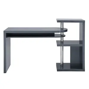 Sydney High Gloss Rotating Home And Office Laptop Desk in Grey